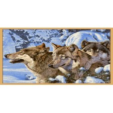 Монгольский ковер из шерсти Erdenet Hunnu Сувенир 6S1011 82 волки